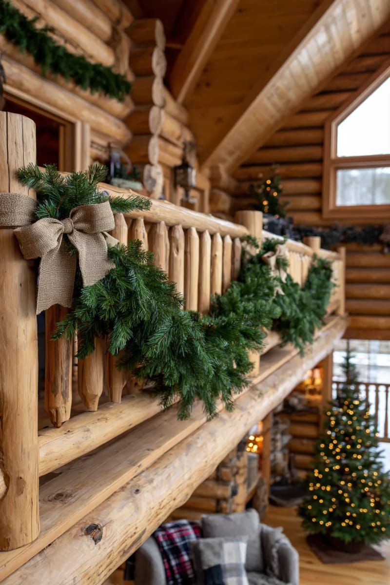 14. Garland and Burlap on the Cabin Loft - photo 3