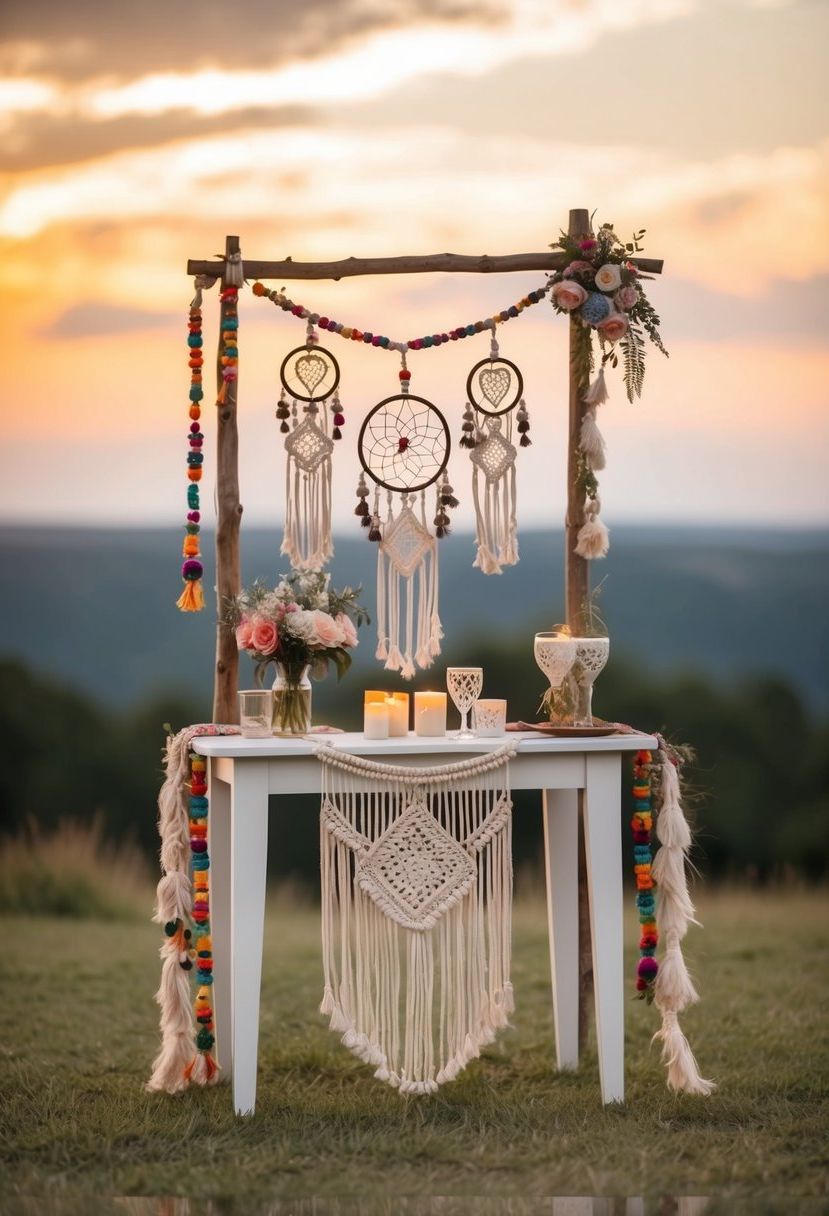 10) Macrame and Dream Catcher Boho Accents
