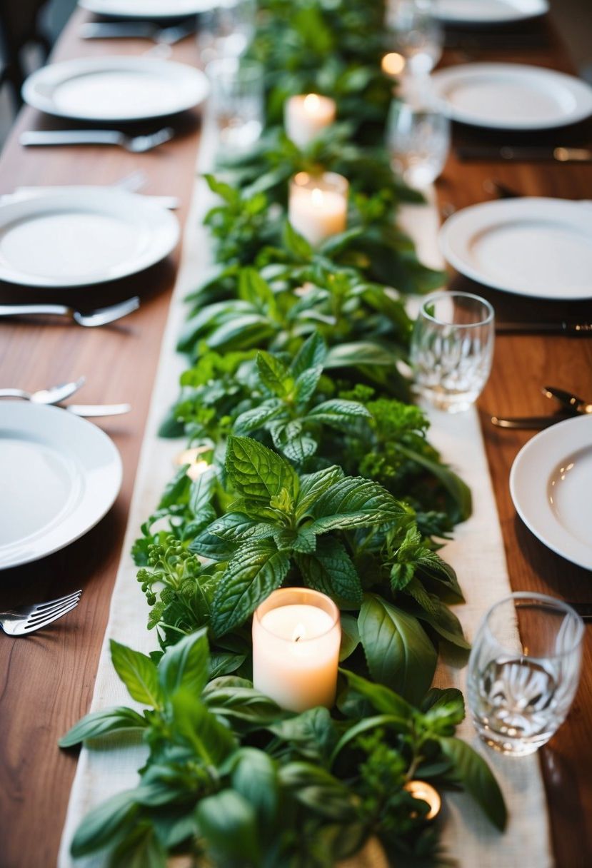 2) Fresh Mint And Basil Runners