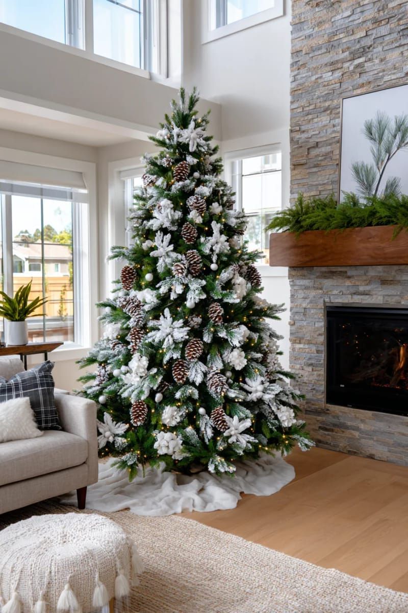 3. Rustic frosted pinecones with white berry accents - photo 2