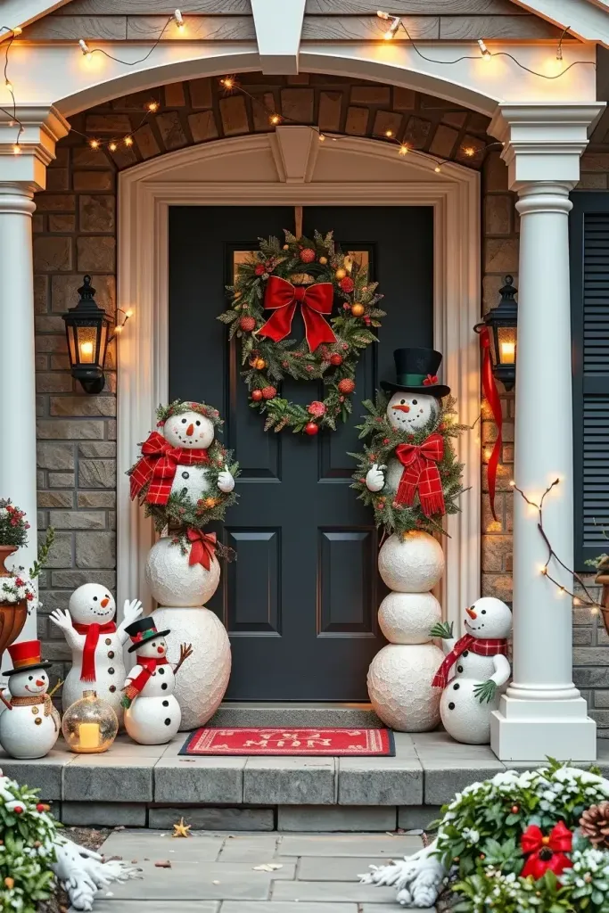 Snowman Themed Wreaths for Front Doors