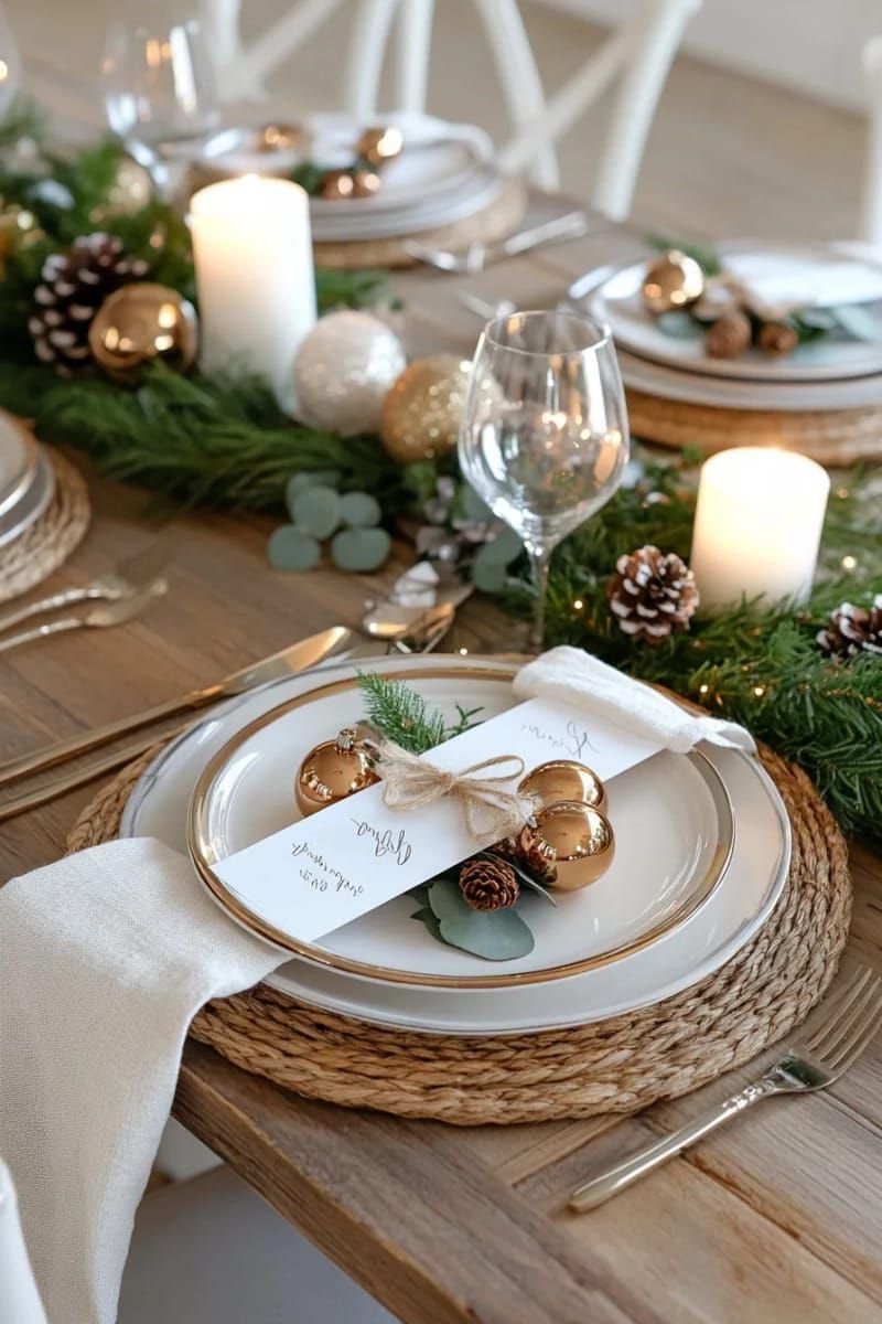 14. Twine-Tied Ornament Place Cards for Guests