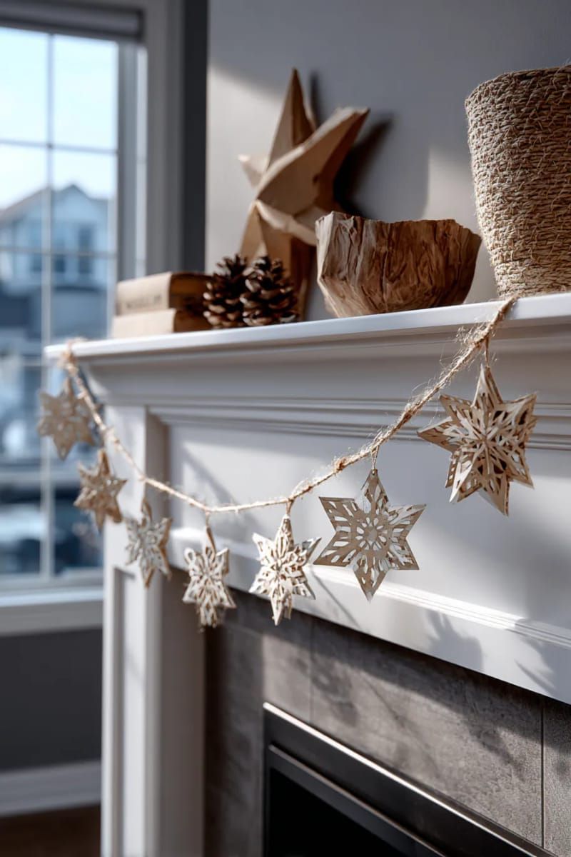 17. Kraft paper stars and snowflakes - photo 2