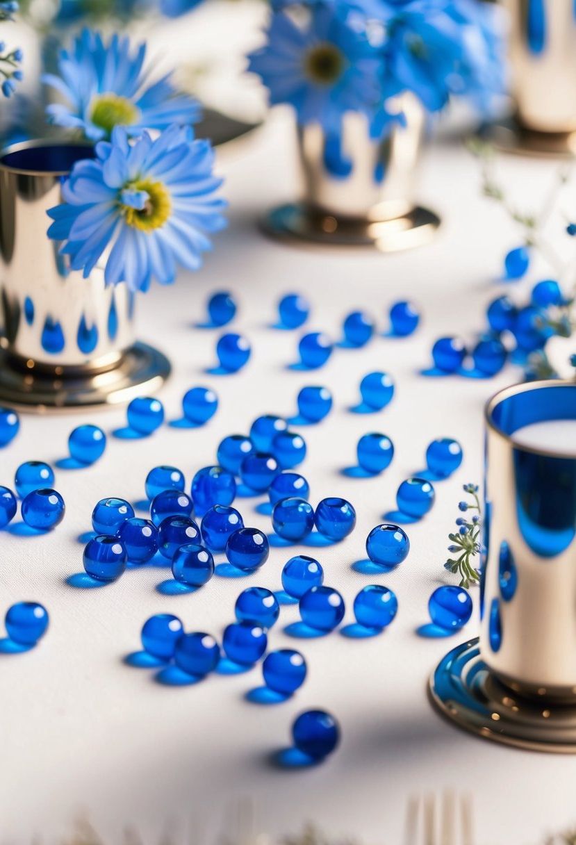 14) Azure Glass Orb Accents