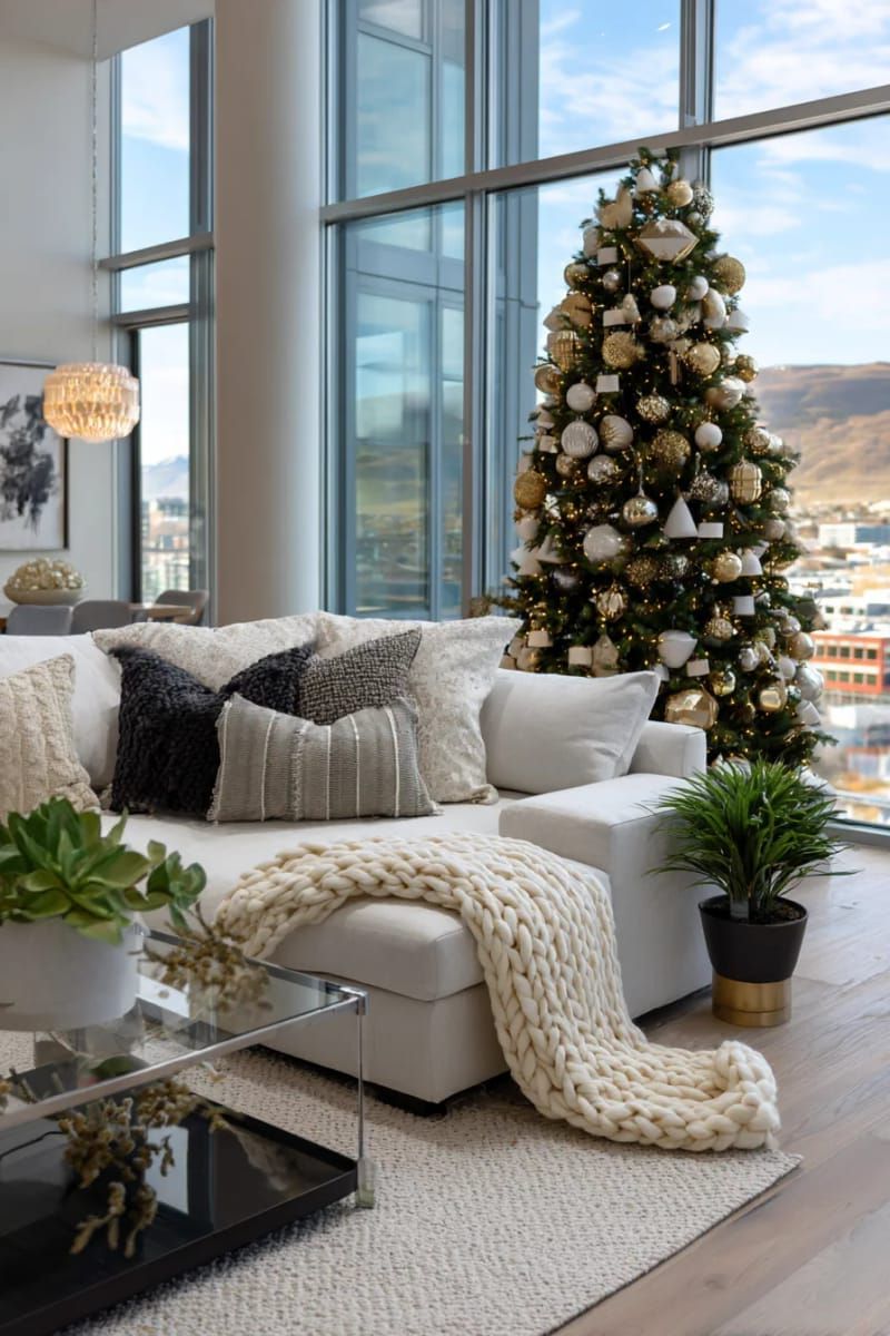 3. Floating Geometric Ornaments For Modern Trees
