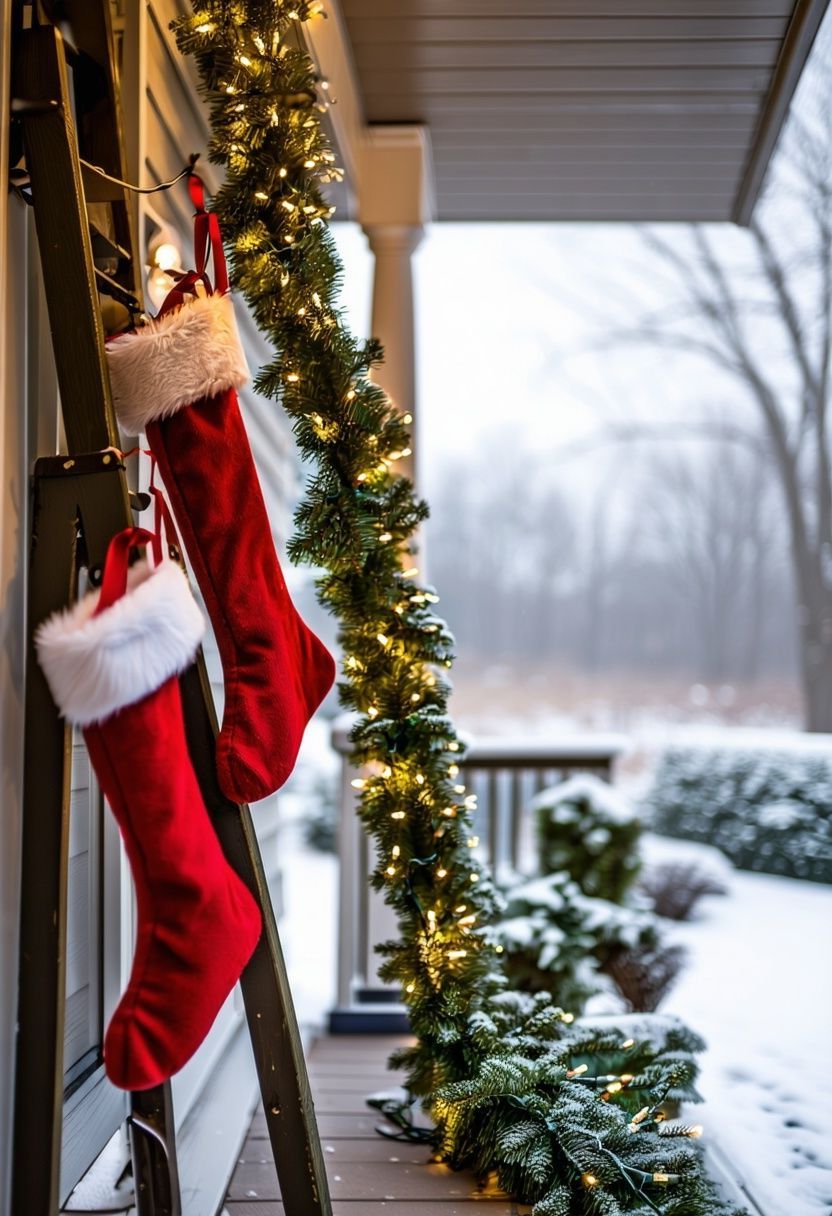 Hanging Stockings for the Porch