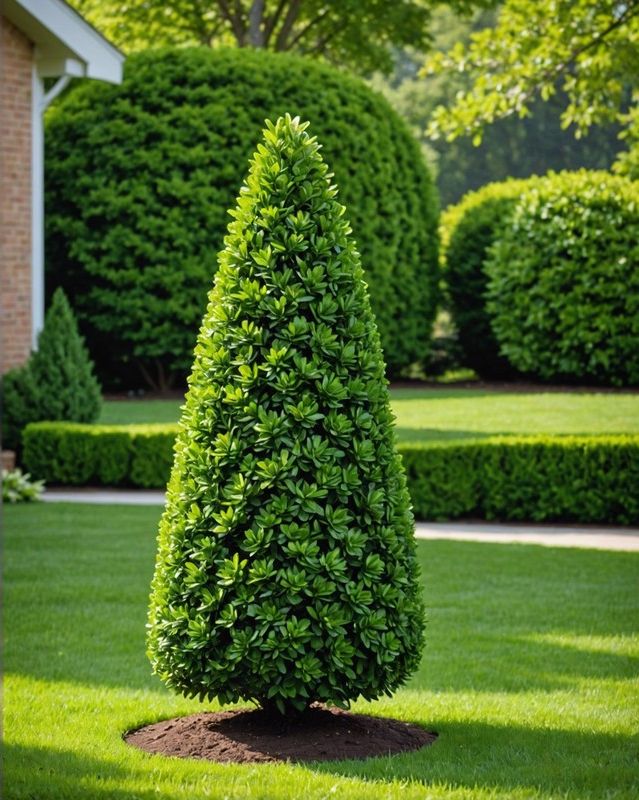 Cone-Shaped Boxwood Topiary