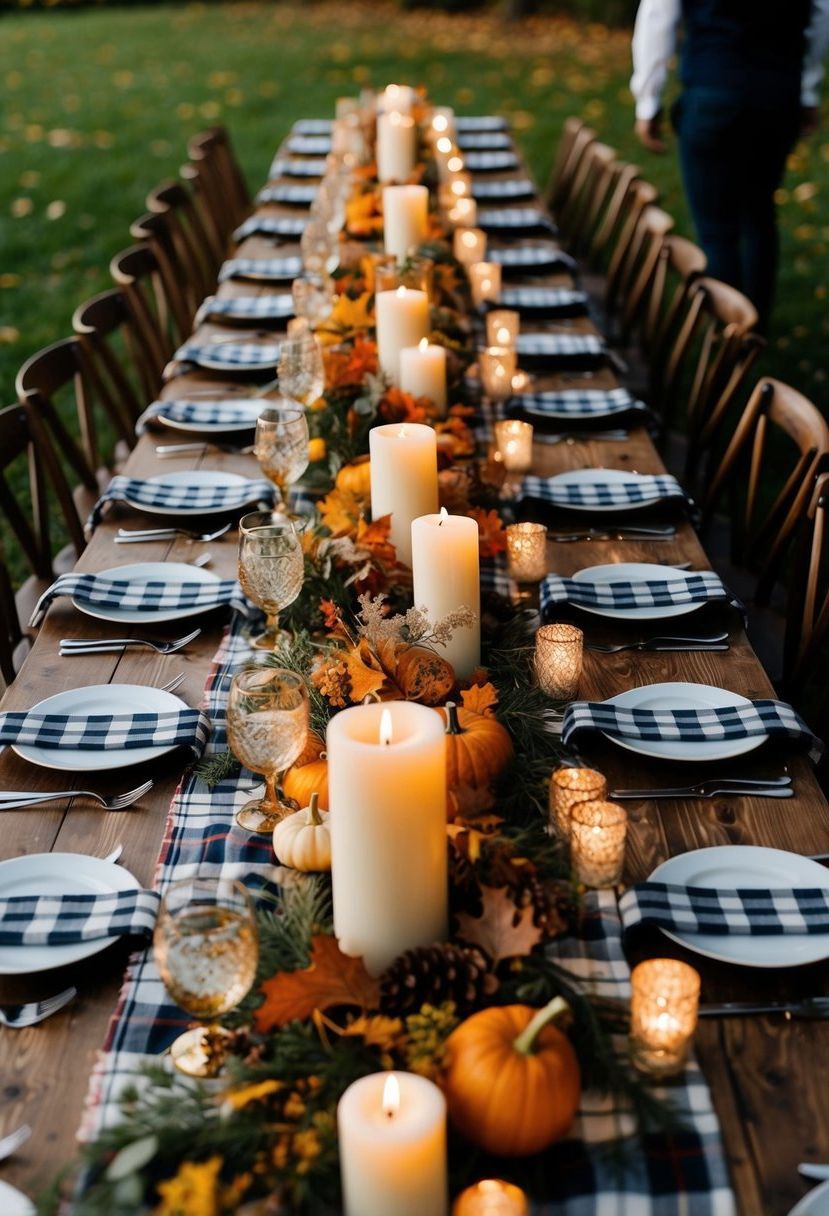 15) Add Rustic Plaid Table Runners