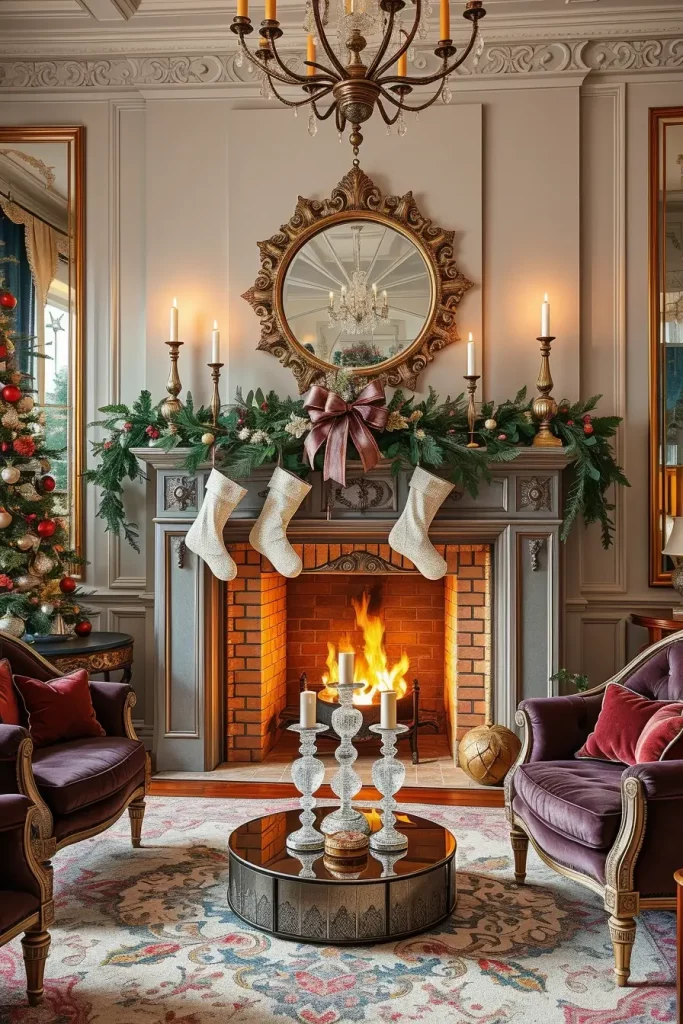 Bold Metallic Fireplace Decor Ideas