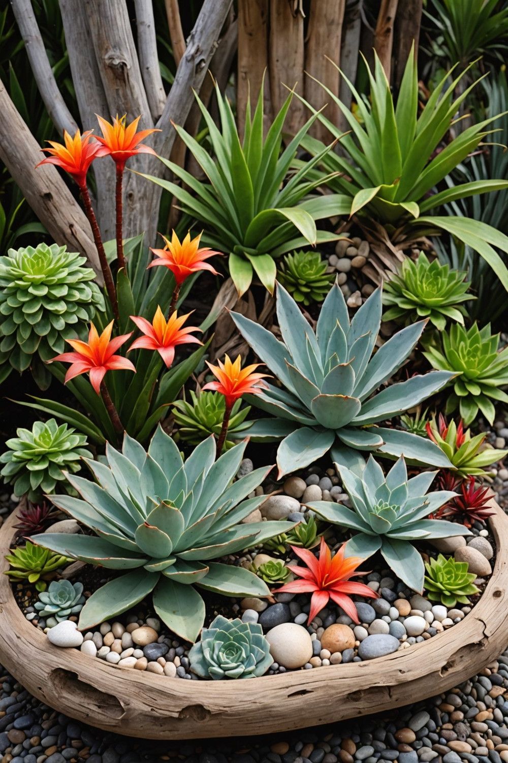 11) A Tropical-Style Succulent Garden