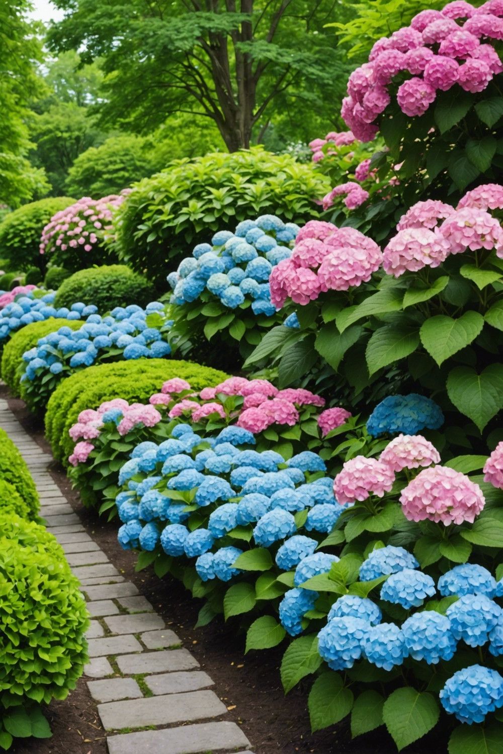 Beautiful Hydrangea Hedge Borders