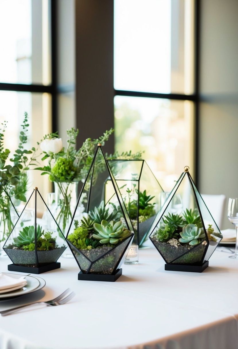 5) Modern Geometric Planter Accents