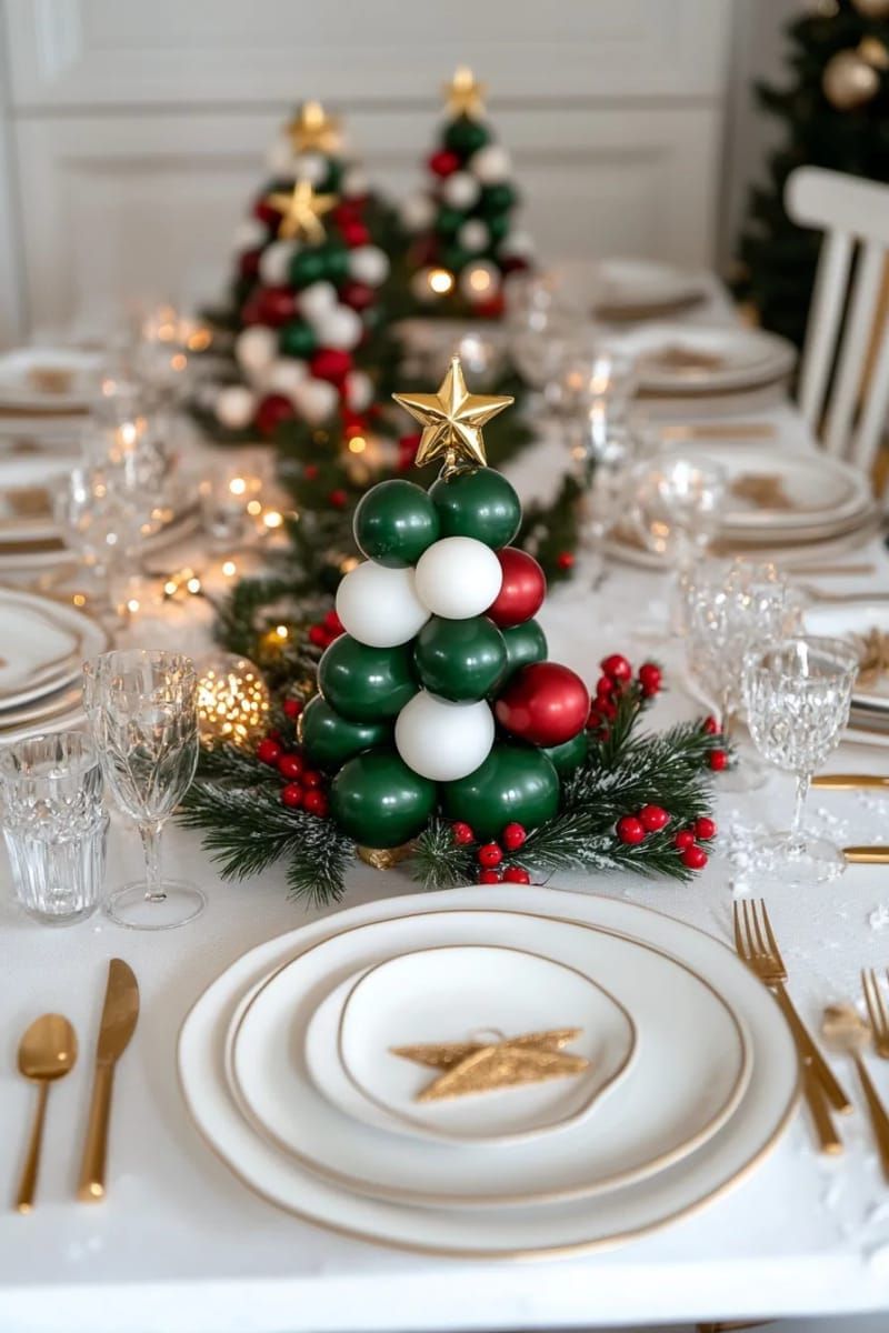 14. Mini balloon trees as table centerpieces