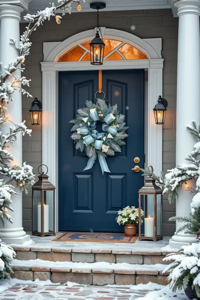 Cool Icy Blue and White Wreath Ideas