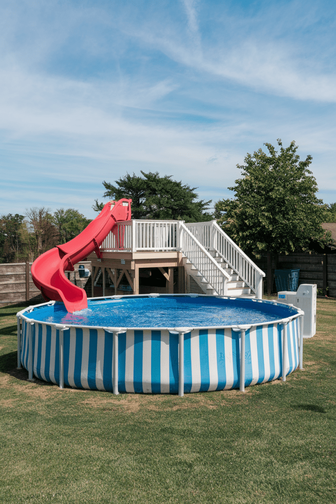 19. Platform Deck With Water Slide Access