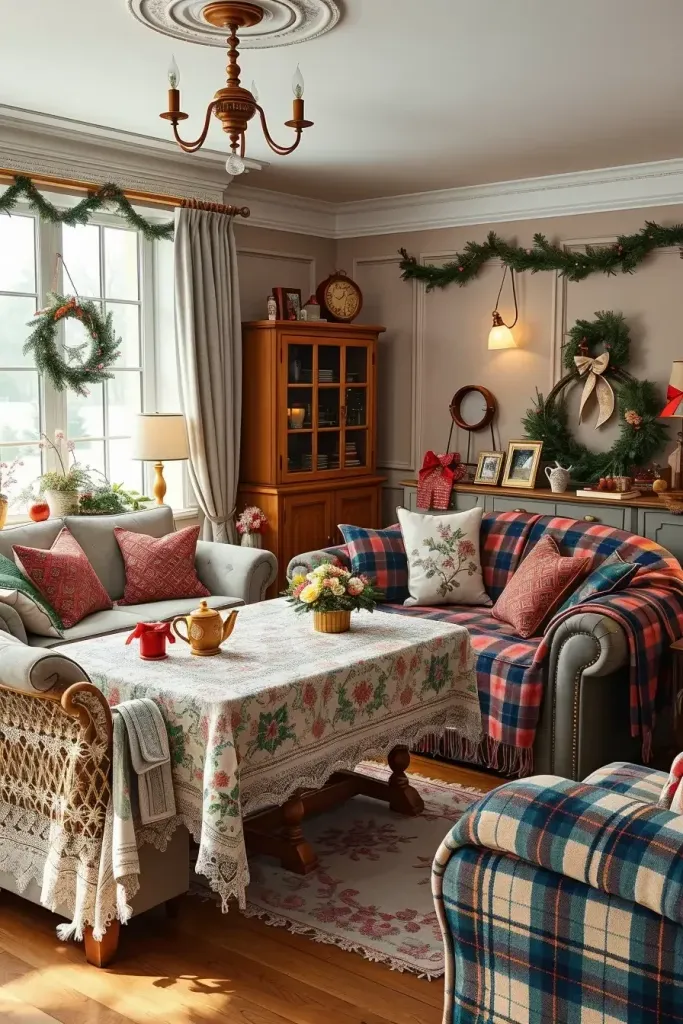 14) Vintage-Style Holiday Linens and Textiles