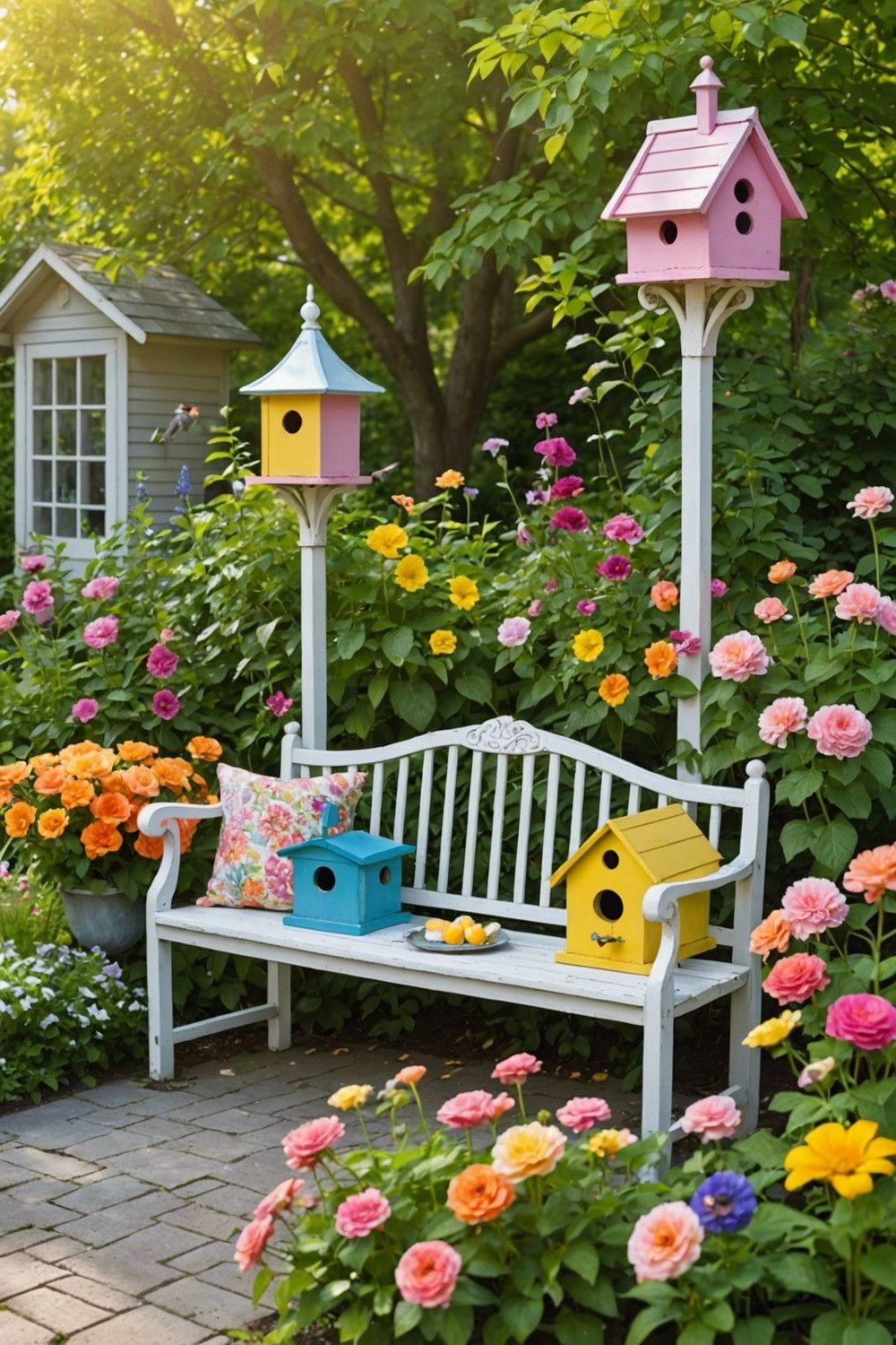8) Whimsical Patios with Oversized Flower Decor
