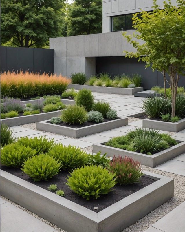 12) Modern and Minimalist Flower Bed Designs