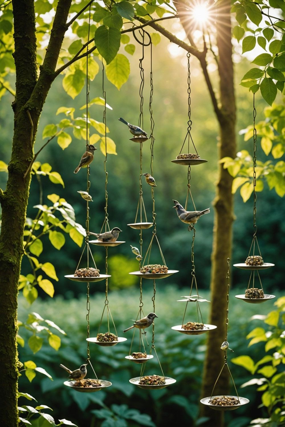 Leaf-Shaped Metal Bird Feeders