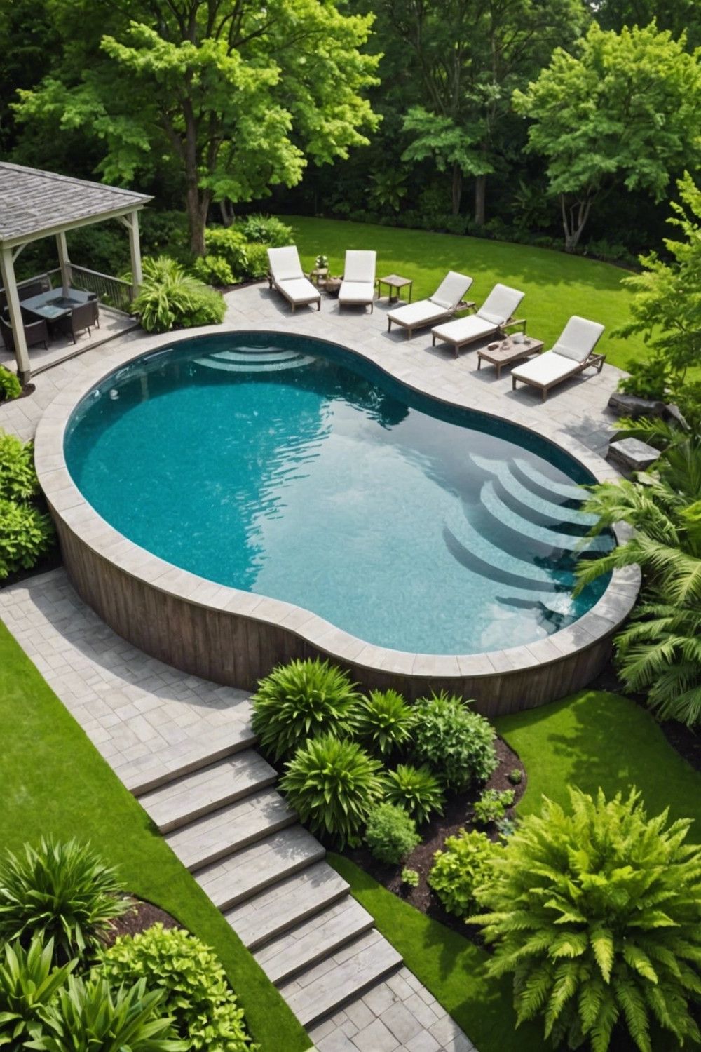 Curved Steps for a Stylish Look
