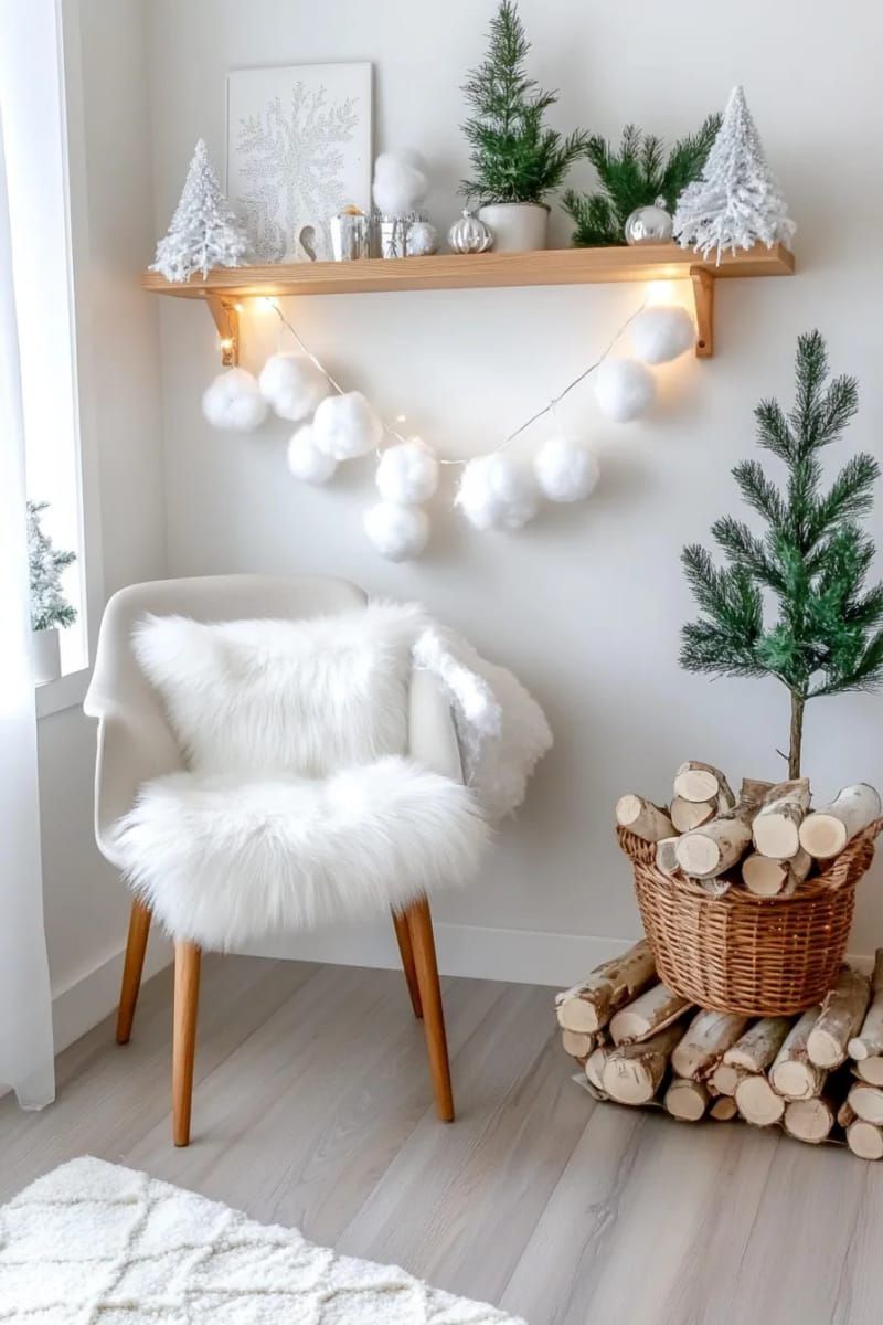 5. Cotton Ball Snow Garland for Walls