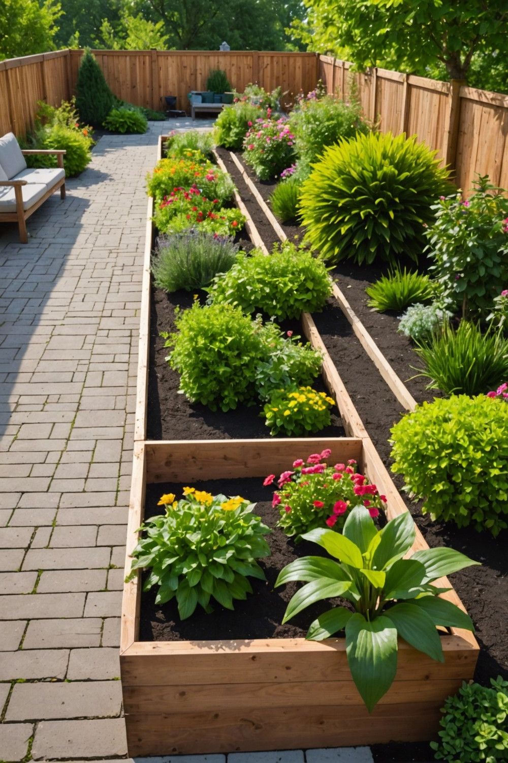 Raised Planter Box With Built-In Irrigation
