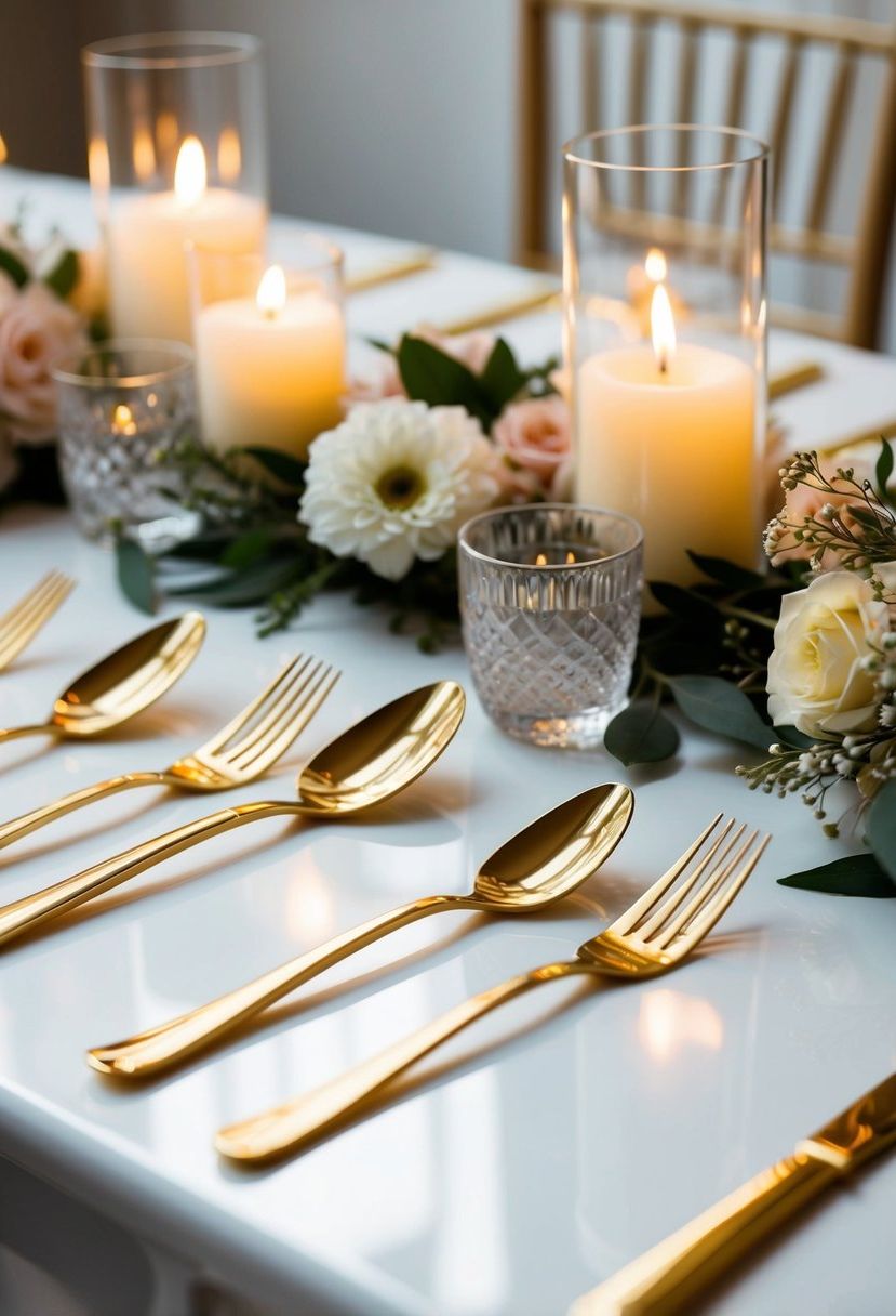 8) Gold Cutlery Accents