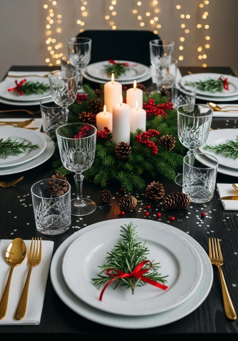 30. Rosemary sprig place settings on dinner plates - photo 2