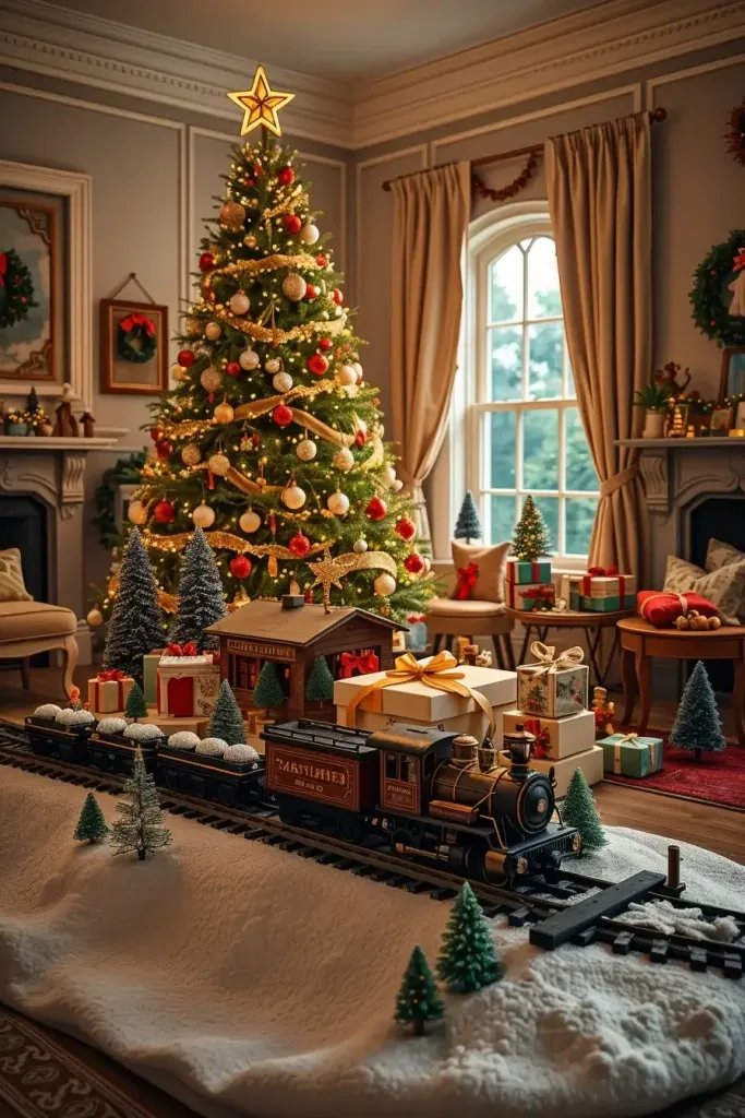 20) Nostalgic Christmas Train Set Displays - photo 2
