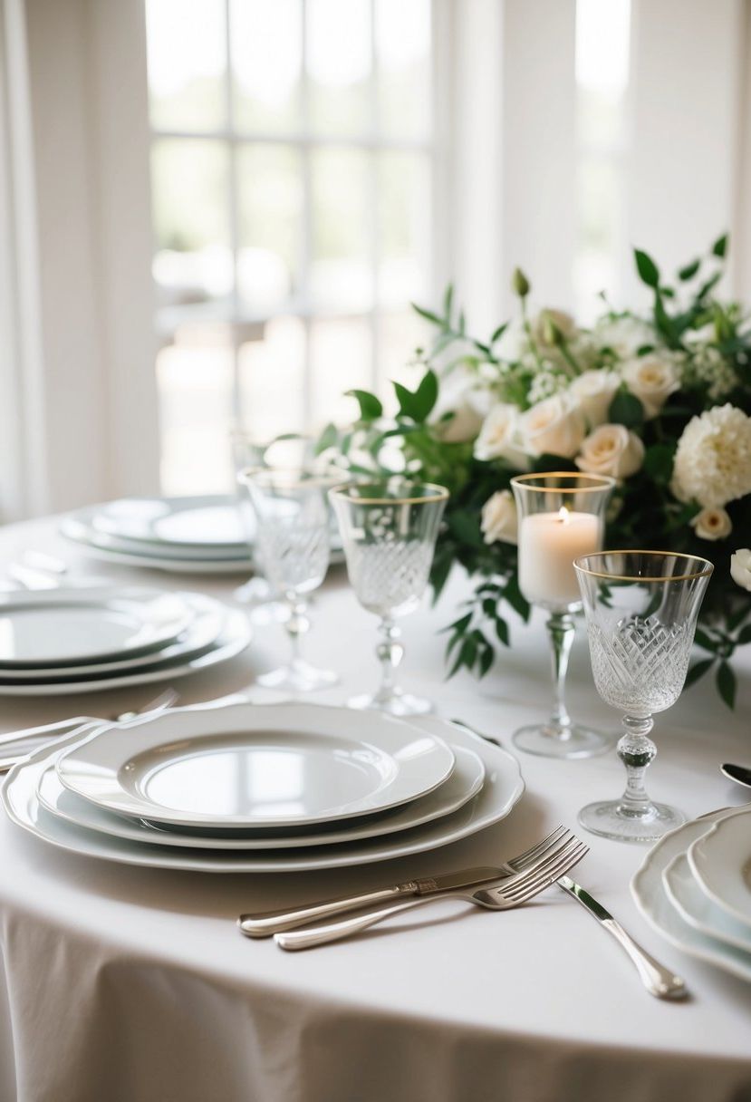 6) Classic White Porcelain Plates