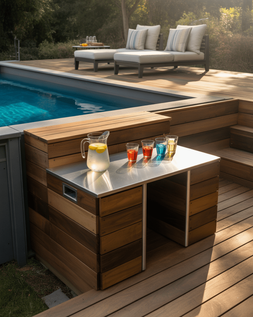 Raised Party Deck with a Cocktail Bar