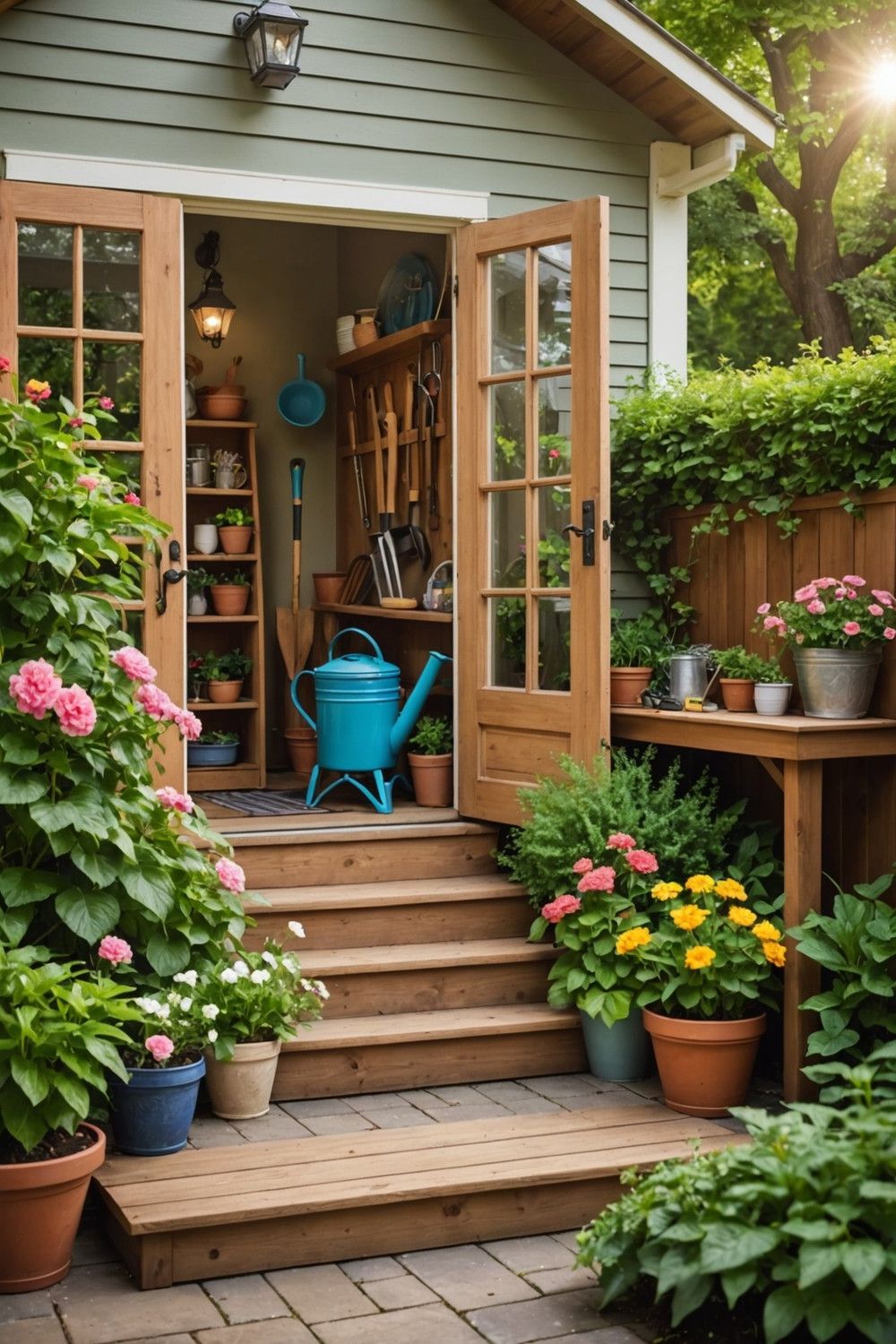 Backdoor Steps With a Hidden Drawer