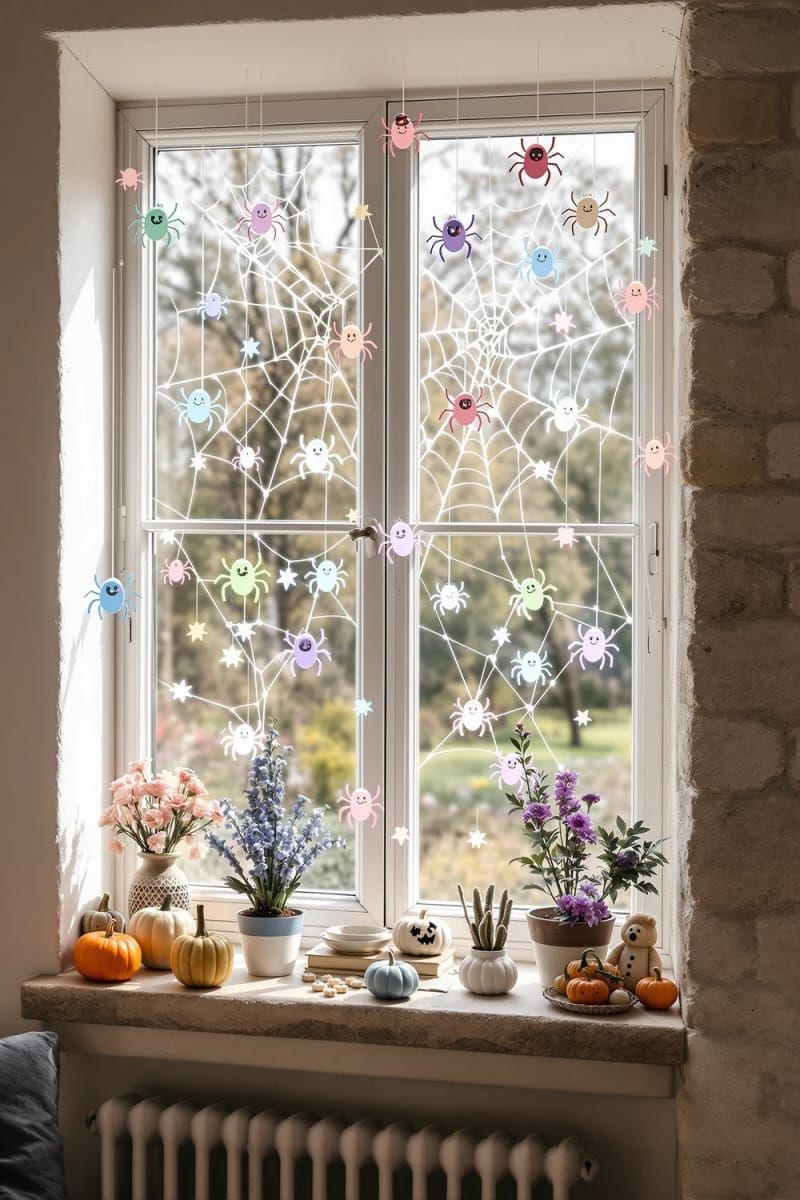 5. Cute Spider Web Window Clings - photo 2