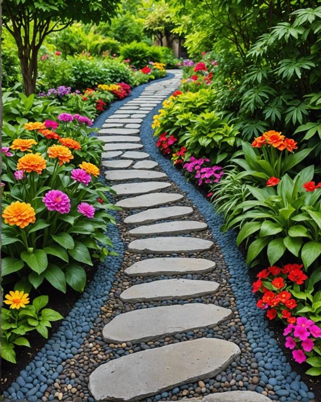 DIY Pebble Walkways