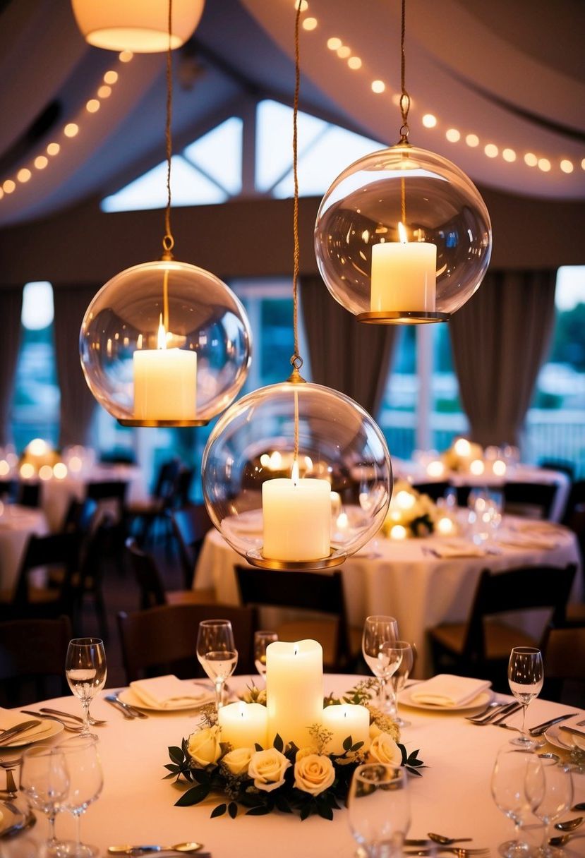 8) Hanging Candle Orbs for a Chic Look