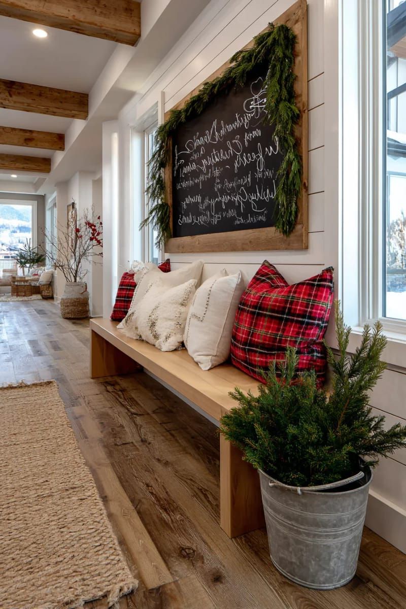 18. Chalkboard Sign With Holiday Greetings