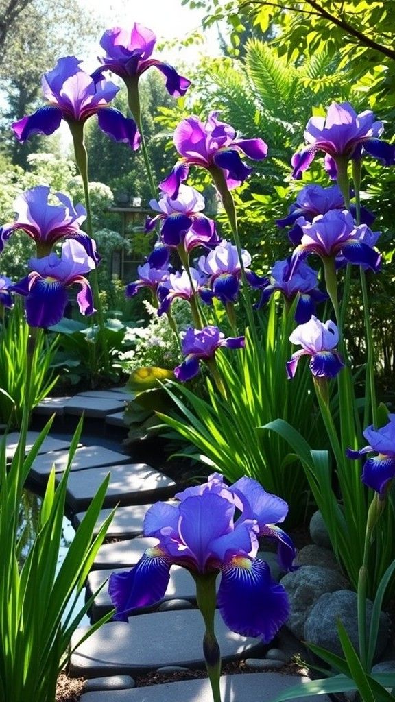 Plant Colorful Japanese Iris Flowers