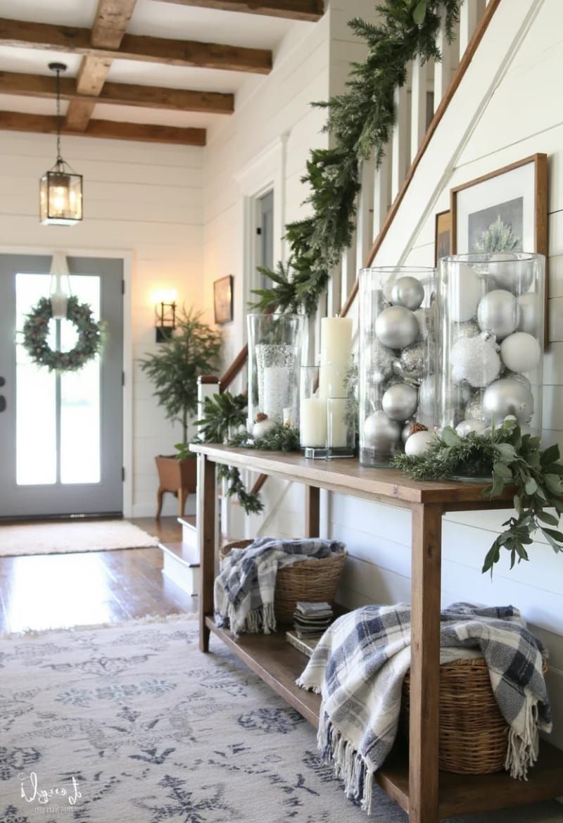 11. Glass Vases Filled With Silver Baubles - photo 2