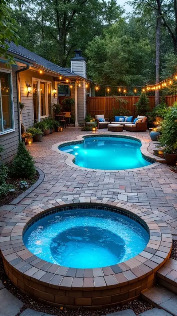 4. Small Pool and Hot Tub Combo