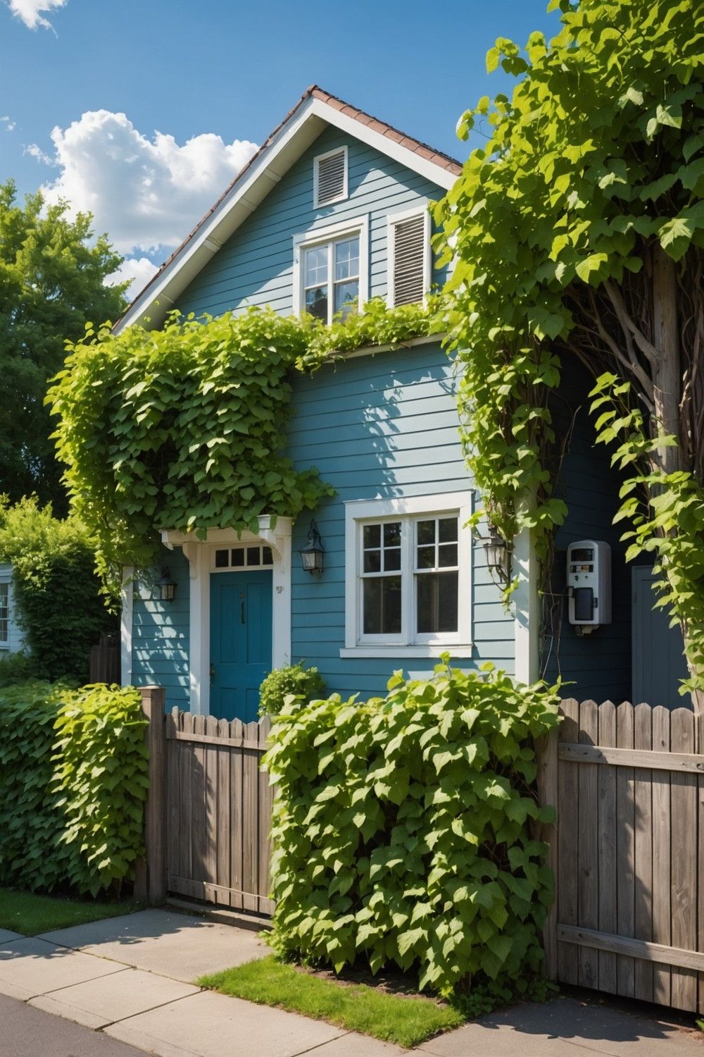 Wooden Fences Paired With Climbing Vines