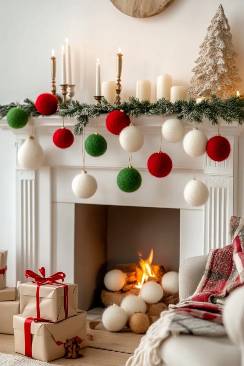 16. Felted wool ball garland ideas - photo 2