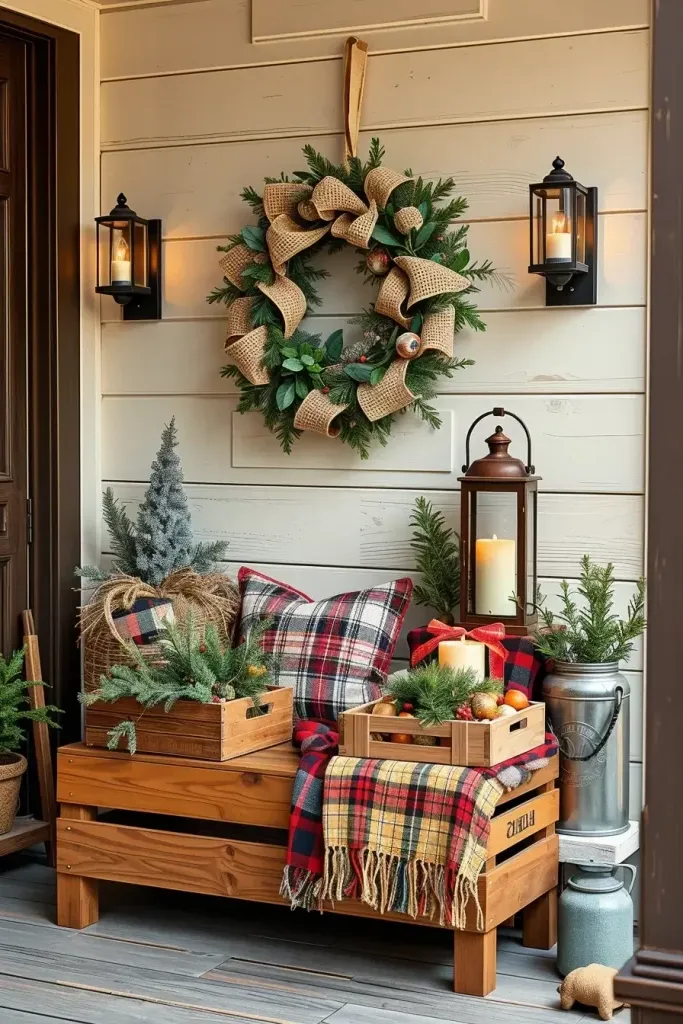 Farmhouse Style Burlap Christmas Wreaths - photo 2