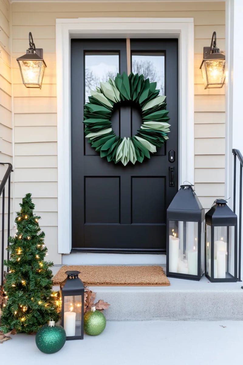 9. Modern Origami Tree Wreath in Ombre Tones - photo 2
