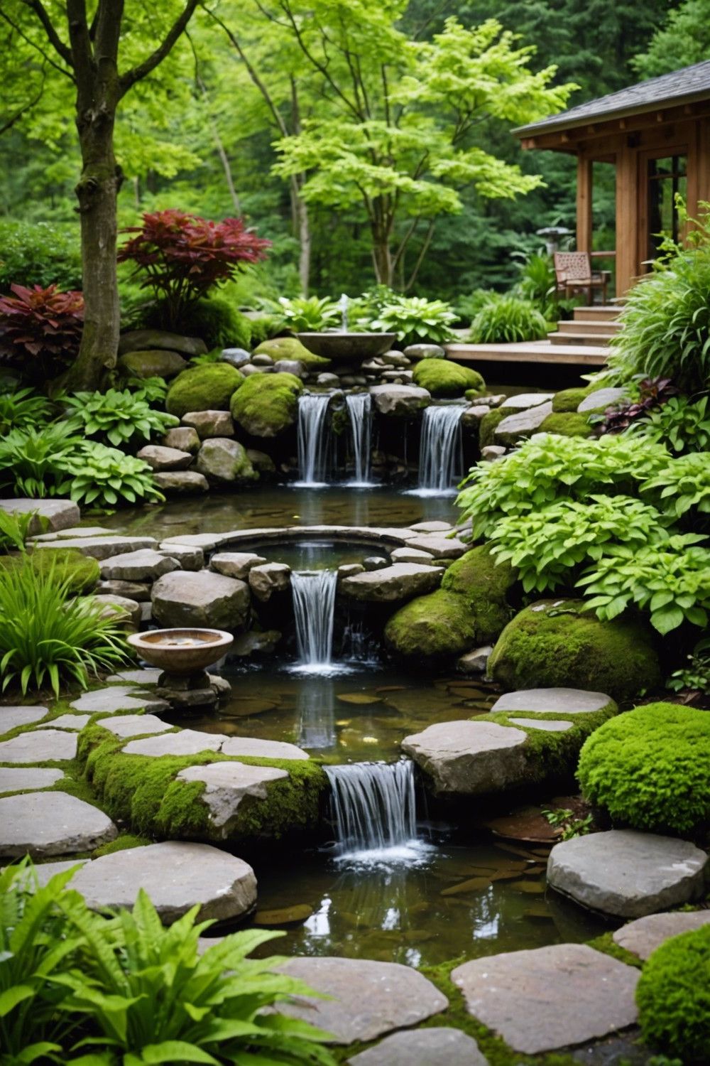 Zen Patio with Water Elements