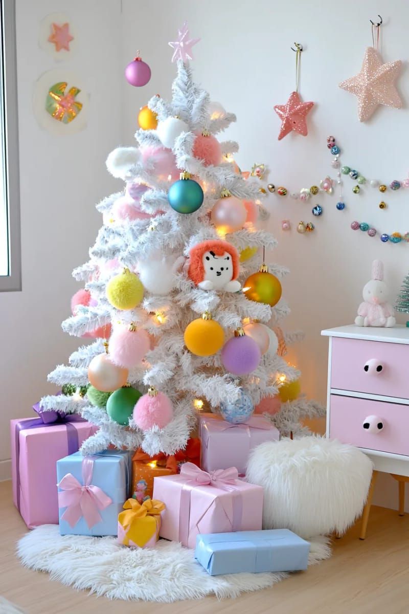 17. Whimsical Tree With Oversized Rainbow Plush Ornaments - photo 3