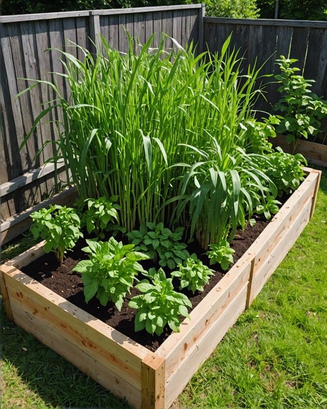 Growing Lemongrass and Vegetables in a Raised Bed