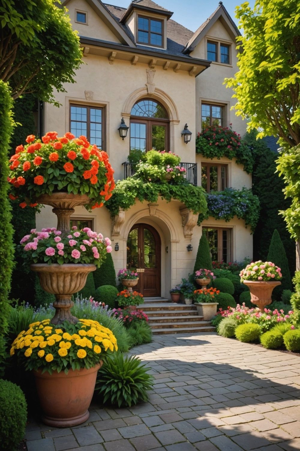 Dressing Up Entrances With Flowers and Greenery