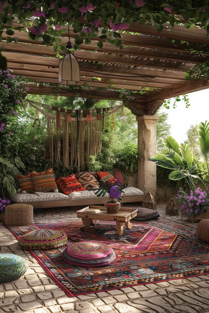 1. Boho Pergola Patio Decor Tips - photo 2