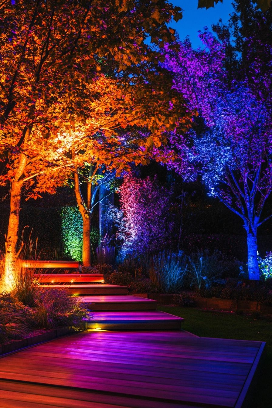 20. Wash Your Patio in Vibrant Color Lights