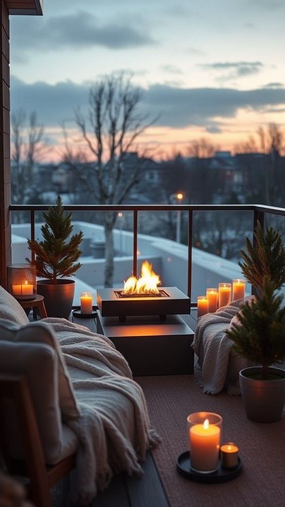 Small-Space Balcony Fireplace Ideas